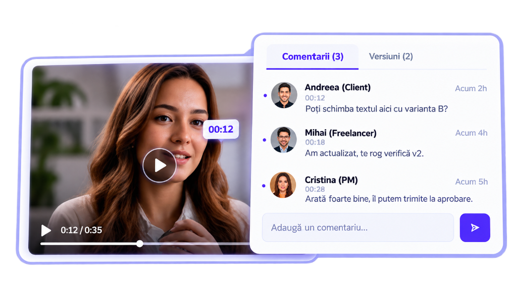Feedback pe video — player cu comentarii pe timecode